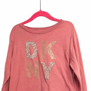 Girls Long Sleeve Shirt – Size 6 – Pink DKNY Top